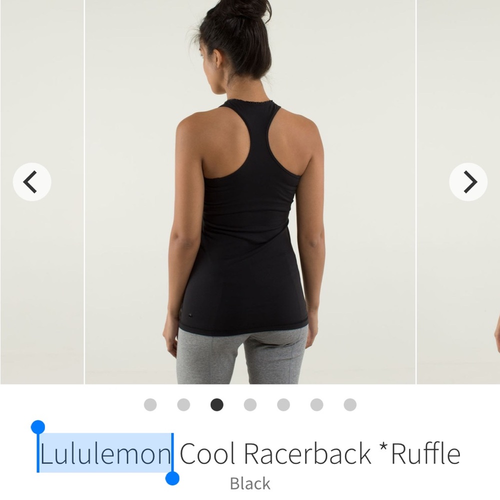 Lululemon black Cool Racerback ruffle - Picture 7 of 8